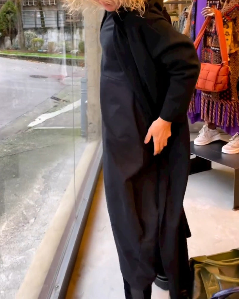 Clara | Jesienna midi sukienka z kieszeniami