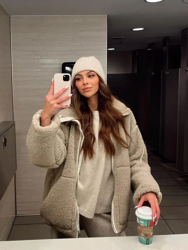 Lechosława | Miękka Fleece'owa Kurtka Zimowa